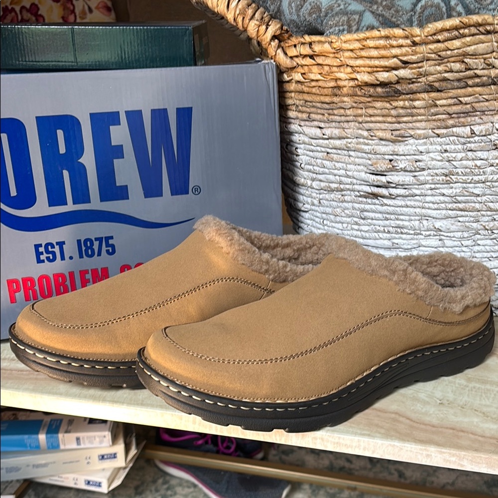 DREW Palmer Tan Leather Loafers Slip-Ons Comfort size 13 medium  New